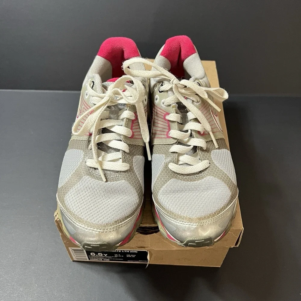 Nike Air Max Gray Pink 414308-001 Youth Kids Size 6.5Y Athletic Running Gym
